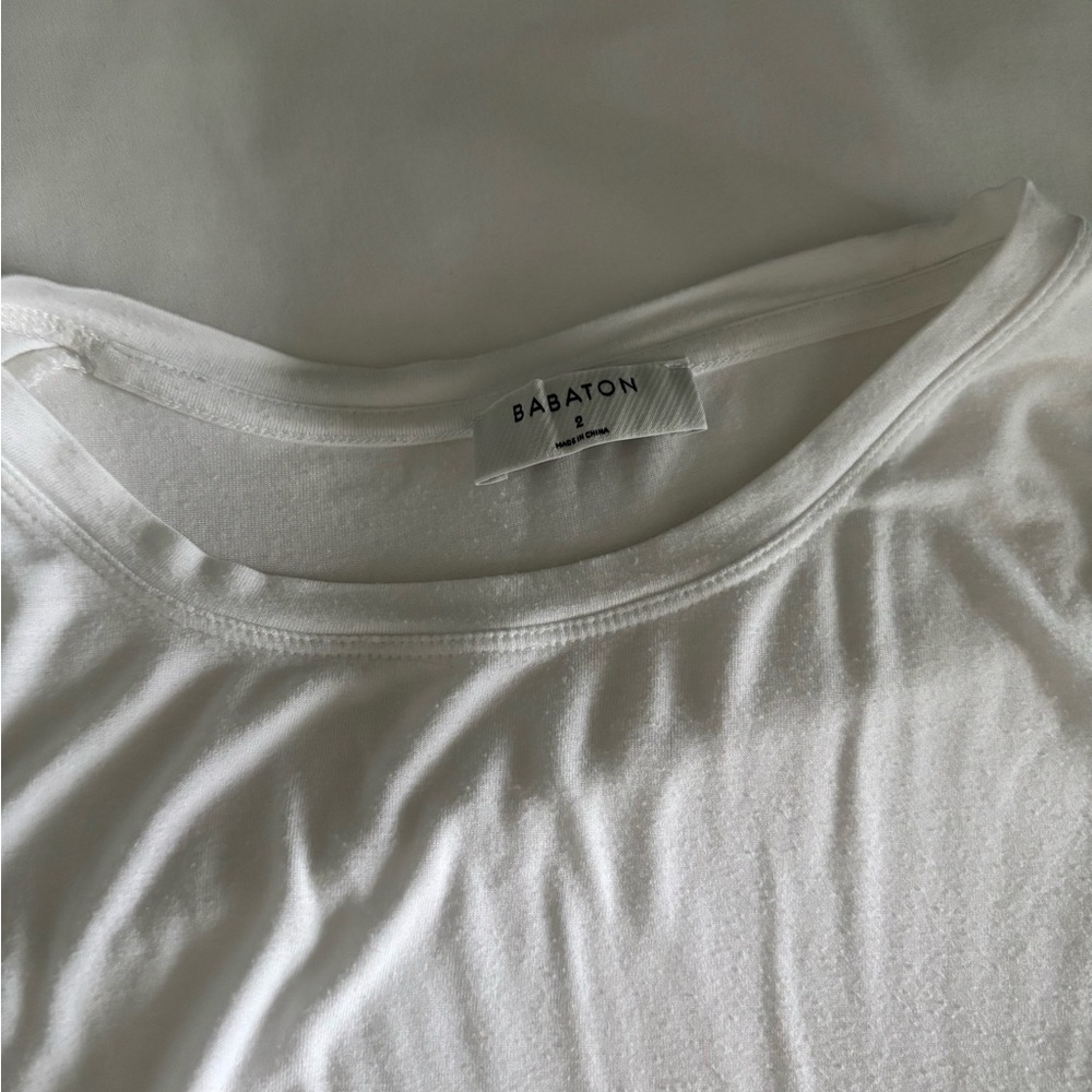 Babaton White Crew Neck Tee - Picture 2 of 8